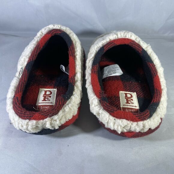 DearFoams Lil Bear Memory Foam Slippers Toddler US 13/ 1Y Red & Black Plaid - Picture 5 of 6